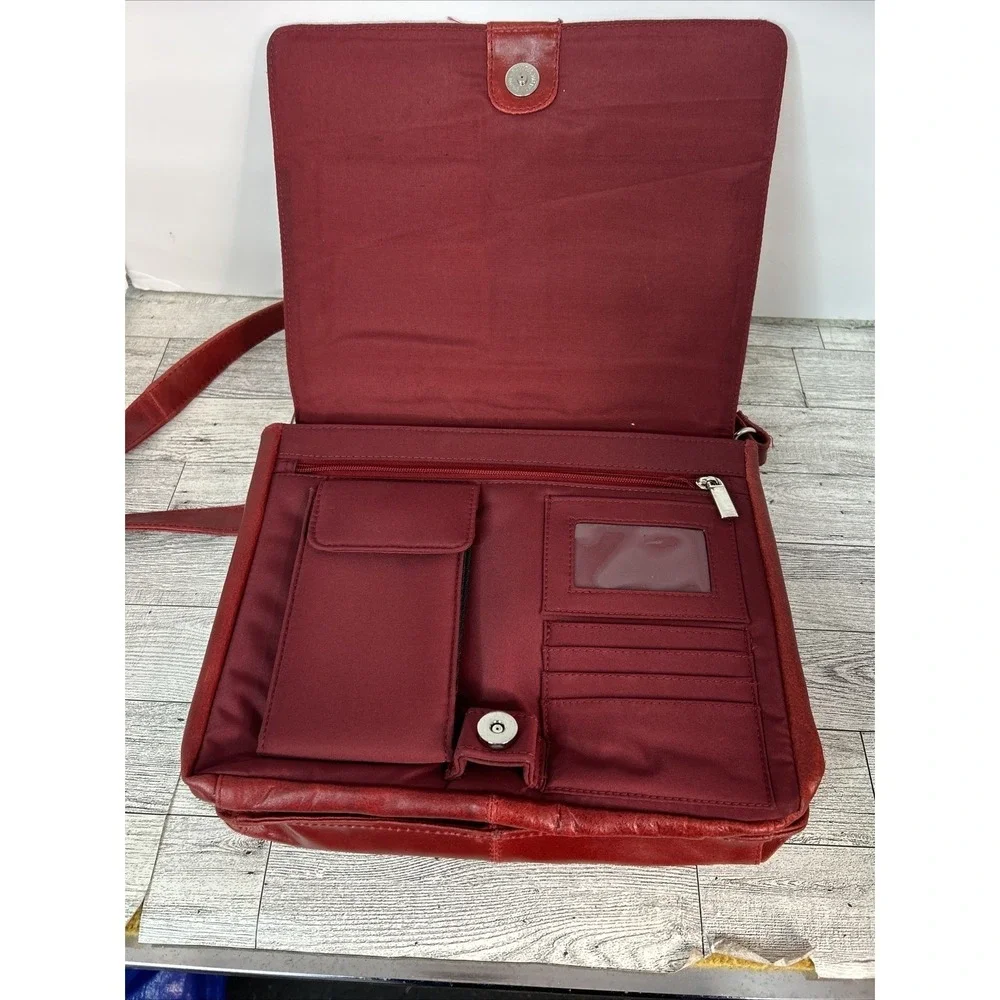 Wilson's Leather Structured Wine Red Executive Tote Bag | Genuine Leather Should